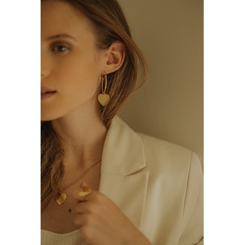 petites boucles d'oreilles créoles coeurs doré à l'or fin - APHRODITE