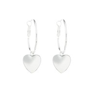 petites boucles d'oreilles créoles coeurs plaqué argent - APHRODITE