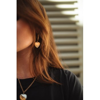 petites boucles d'oreilles créoles coeurs plaqué argent - APHRODITE