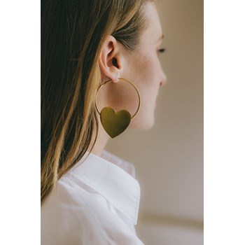 boucles d'oreilles créoles coeurs doré à l'or fin - APHRODITE