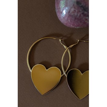 boucles d'oreilles créoles coeurs doré à l'or fin - APHRODITE