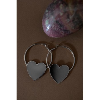 boucles d'oreilles créoles coeurs plaqué argent - APHRODITE