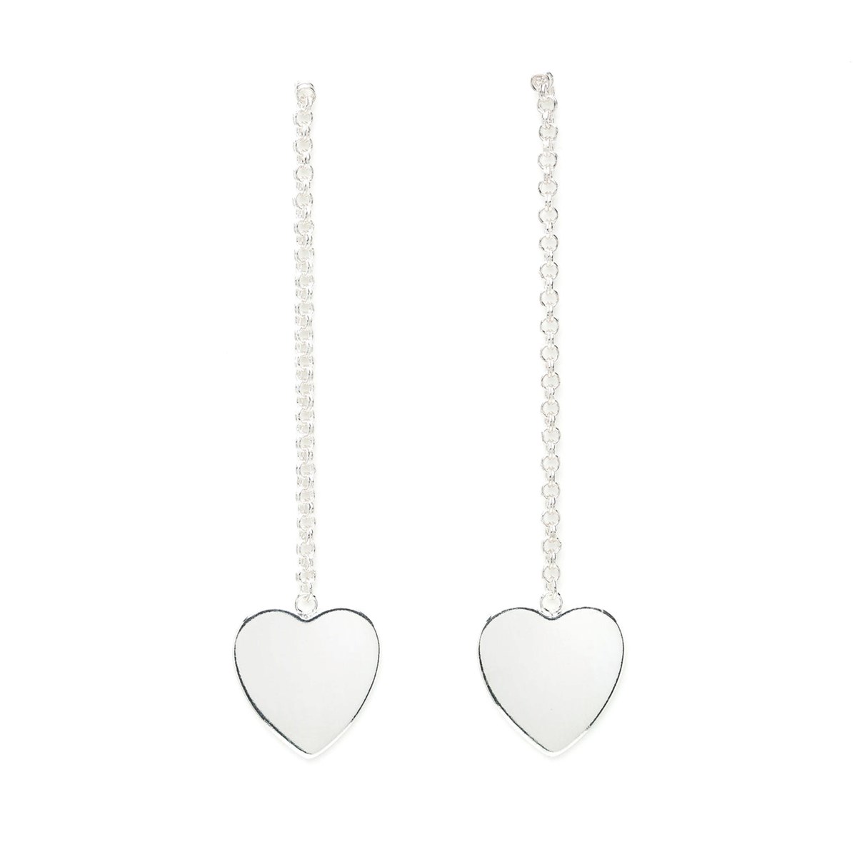 boucles d'oreilles pendantes coeurs plaqué argent - APHRODITE