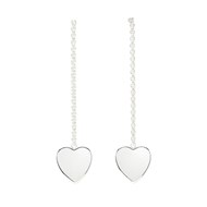 boucles d'oreilles pendantes coeurs plaqué argent - APHRODITE