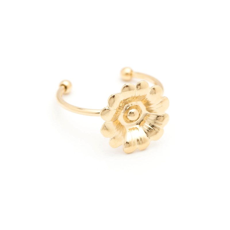 bague fleur doré à l'or fin - THÉIA