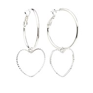 petites boucles d'oreilles créoles coeurs plaqué argent - AURA