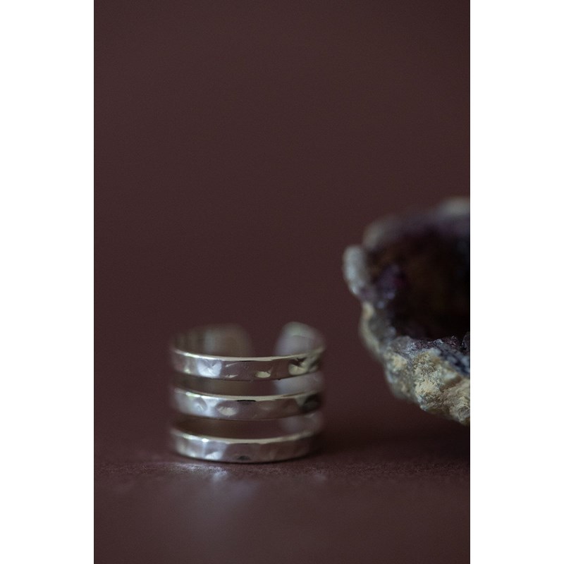 bague martelée argent - ENZO - vue 3