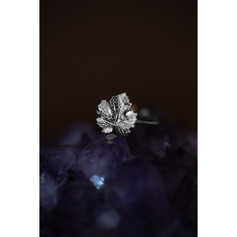 bague feuille plaqué argent - HÉRA - vue 2