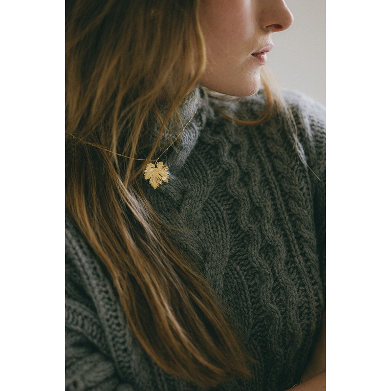 collier feuille plaqué argent - HÉRA - vue 3