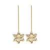 boucles d'oreilles pendantes fleurs doré à l'or fin - HESPÉRIS - vue V1
