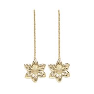 boucles d'oreilles pendantes fleurs doré à l'or fin - HESPÉRIS