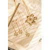 boucles d'oreilles pendantes fleurs doré à l'or fin - HESPÉRIS - vue V4