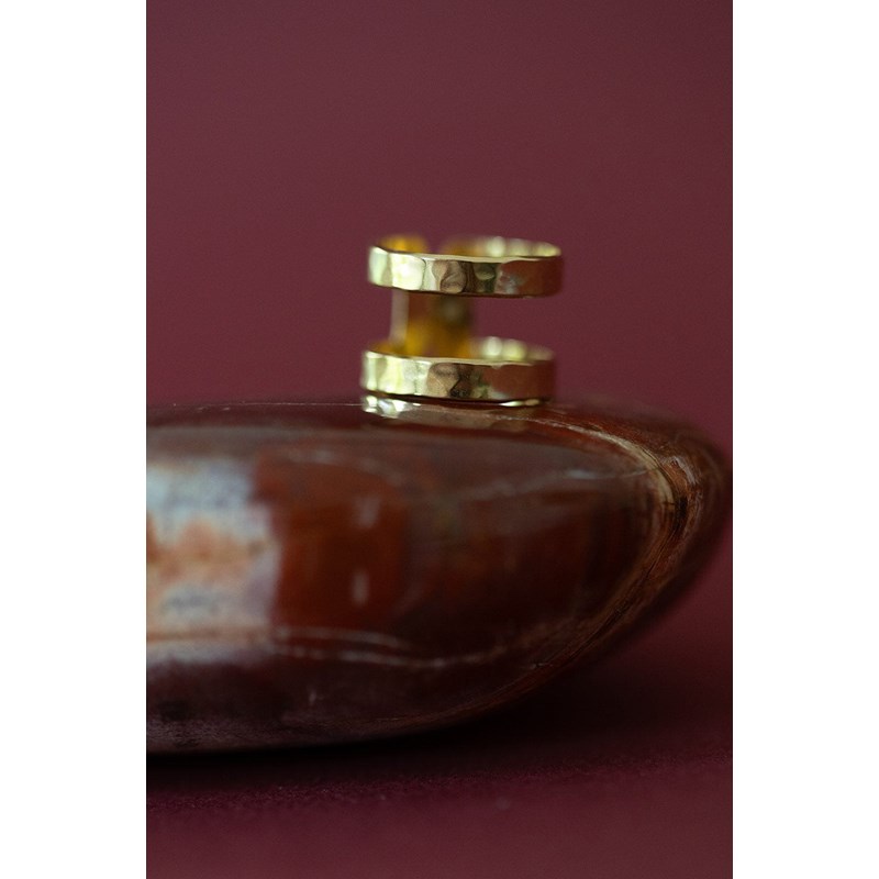 bague martelée plaqué or - NOAH - vue 4