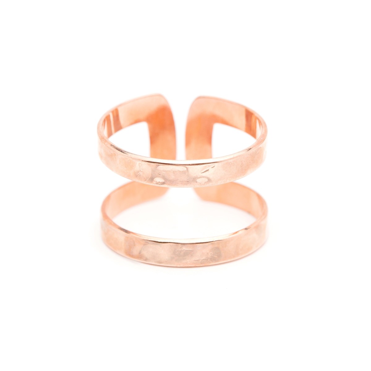 bague martelée plaqué or rose - NOAH