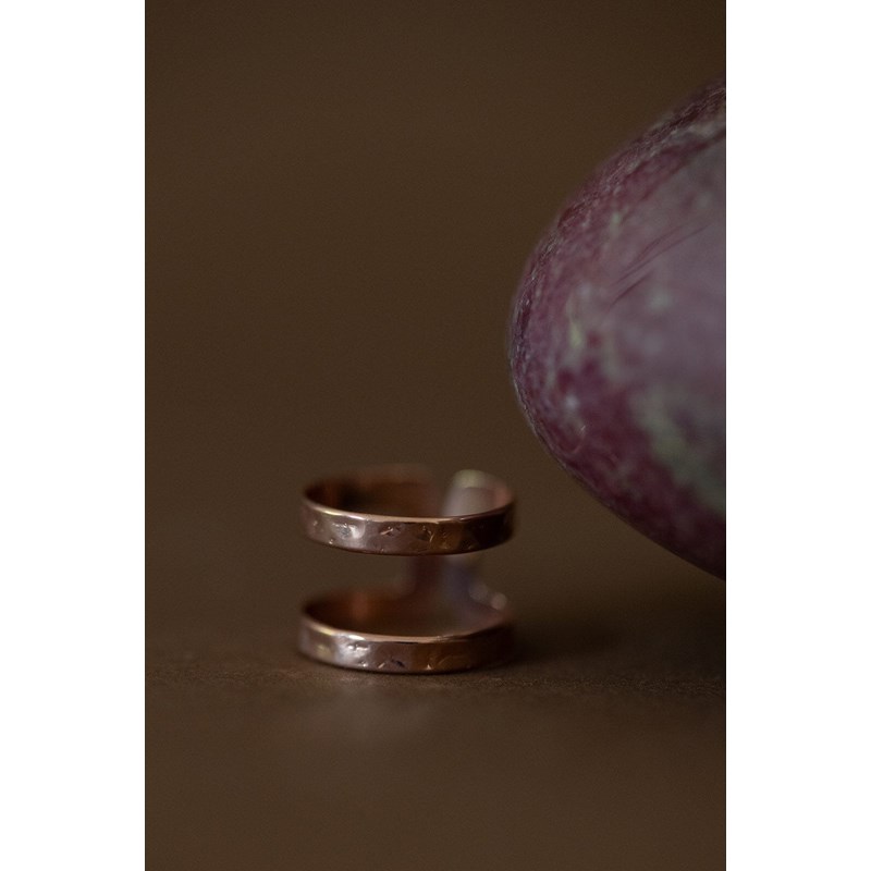 bague martelée plaqué or rose - NOAH - vue 3