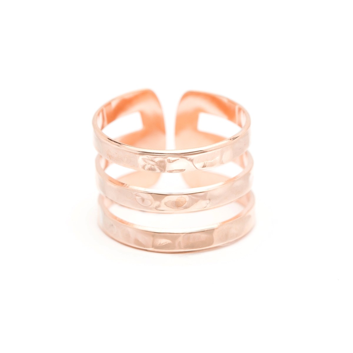 bague martelée plaqué or rose - ENZO