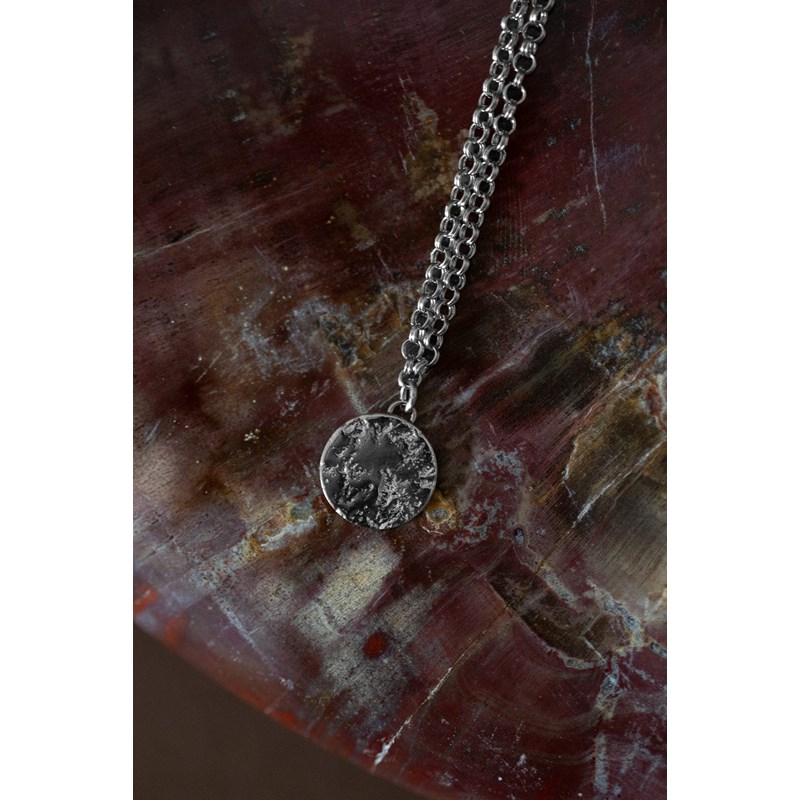 collier rond martelé plaqué argent - HESTIA - vue 2