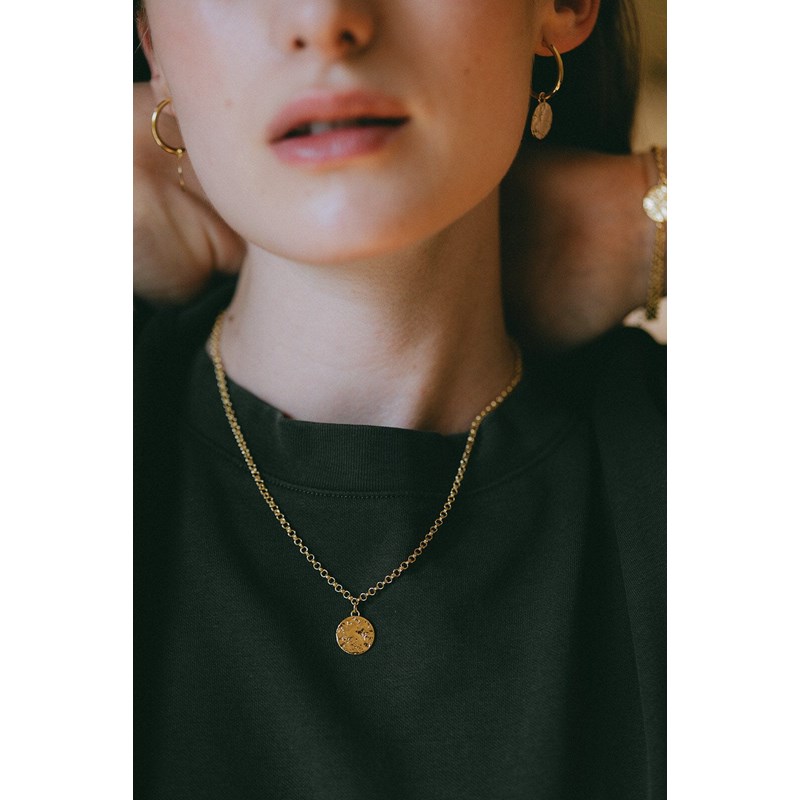 collier rond martelé plaqué argent - HESTIA - vue 3
