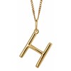 Collier lettre H plaqué or en argent 925/1000 - vue V1