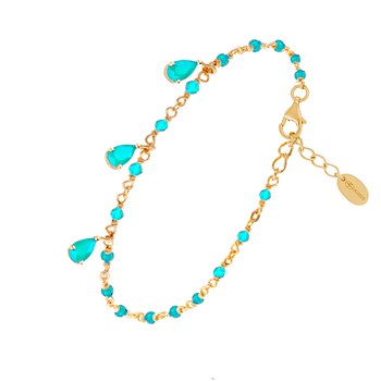 Silver Bracelet With Turquoise Drops