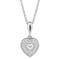 Collier zirconium coeur en argent 925/1000