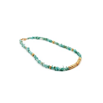 Collier heishi crunchs amazonite
