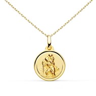 Collier - Médaille Saint Christophe Or Jaune - Chaîne Dorée - Gravure Offerte