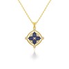 Collier Médaillon Saphir & Diamants en Or Jaune - Cadeau Anniversaire | Aden - vue V1