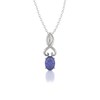 Collier Tanzanite en Or Blanc | 0.85gr | Pendentif Chic avec Chaîne en Or - Aden - vue V1