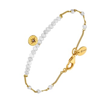 Zilveren Ketting Armband Met Witte Maanstenen En Kwastje