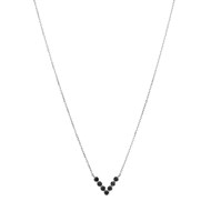 Collier Triangle En Argent Et Pierres Naturelles Spinelle Noire38 cm - Mediumcm