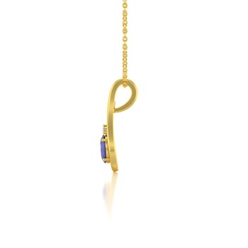 Collier Pendentif Or Jaune 750 Tanzanite et Diamants - Éclat et Raffinement | Aden