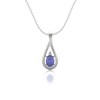 Collier Pendentif Or Blanc 750 Tanzanite et Diamants - Bijou de Luxe | Aden - vue V1