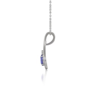 Collier Pendentif Or Blanc 750 Tanzanite et Diamants - Bijou de Luxe | Aden