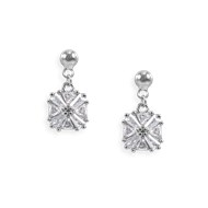 Boucles d'oreilles en argent 925 rhodié avec oxydes de zirconium