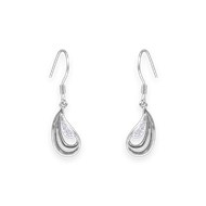 Boucles d'oreilles en argent 925 rhodié avec oxydes de zirconium