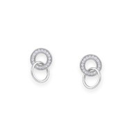 Boucles d'oreilles en argent 925 rhodié avec oxydes de zirconium