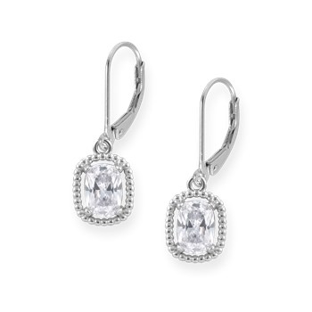 Boucles d'oreilles en argent 925 rhodié avec oxydes de zirconium