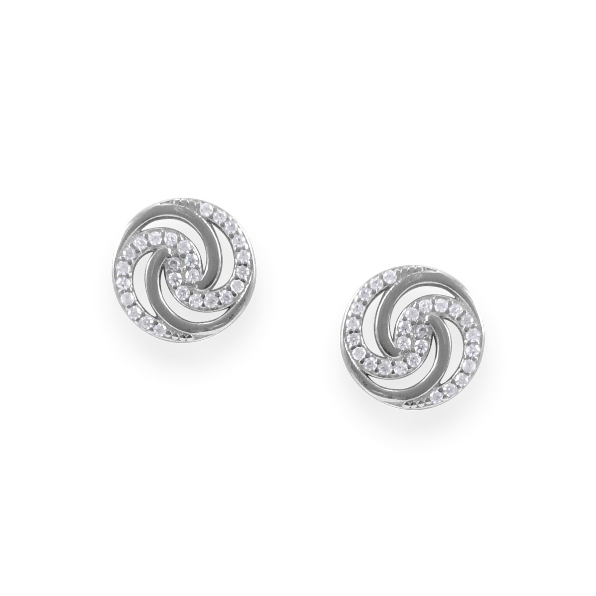 Boucles d'oreilles en argent 925 rhodié avec oxydes de zirconium
