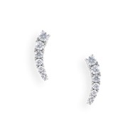 Boucles d'oreilles en argent 925 rhodié avec oxydes de zirconium