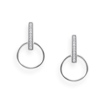 Oorbellen in gerhodineerd 925 zilver met zirkoonoxide