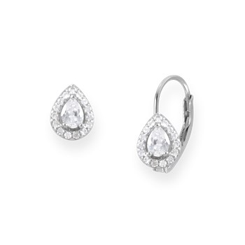 Earrings in rhodium-plated 925 sterling silver with zirconium oxides