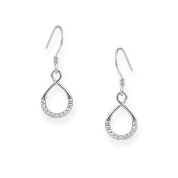 Oorbellen in gerhodineerd 925 zilver met zirkoonoxide