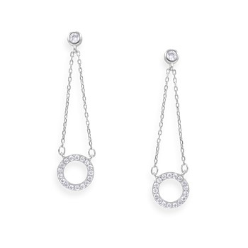 Gerhodineerd 925 zilveren hanger oorbellen met zirkonium oxides