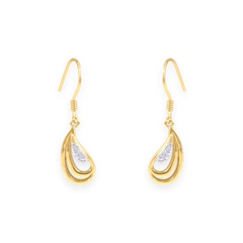 Gold-plated earrings with zirconium oxides