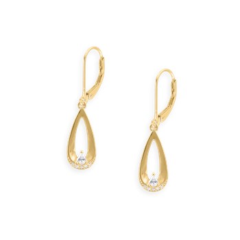 Vergulde oorbellen met zirkoniumoxide