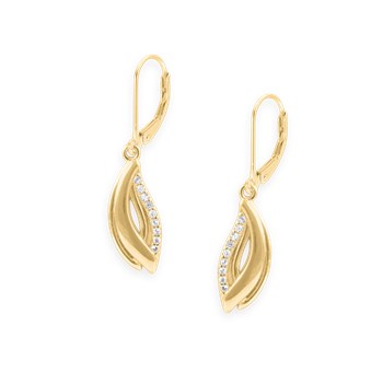 Gold-plated earrings with zirconium oxides