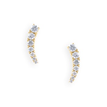 Gold-plated earrings with zirconium oxides