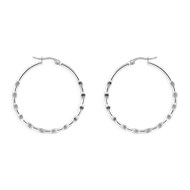 Boucles d'oreilles créoles acier argenté 3,3 cm