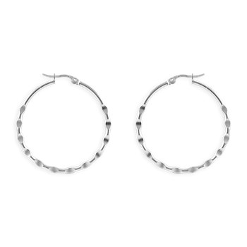 Silver-plated steel hoop earrings 3.3 cm